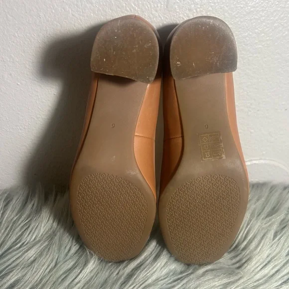Tory Burch Janey 50mm Royal Tan Leather Pump Size 6